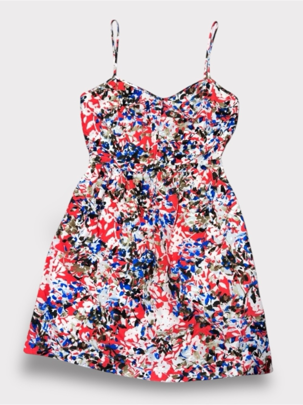 J.Crew Floral Empire Waist Mini Dress Size 00 Strap Lightweight Summer